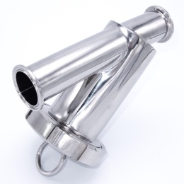 Nerezový sanitární Y filtr, CLAMP pro filtraci tekutin, které obsahují pevné částice