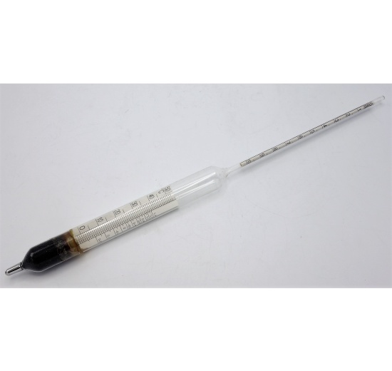 Cukroměr pivovarský s teploměrem 0-10