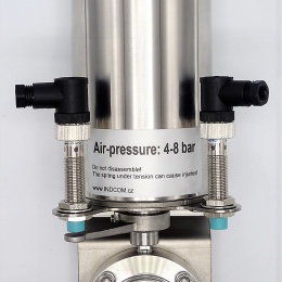 Nerezová klapka přímá DN25, závitová-navařovací typ G-S, s pneumatickým pohonem