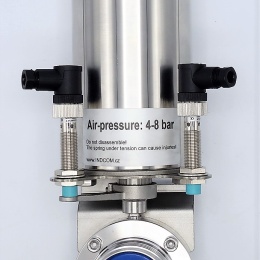 Nerezová klapka přímá DN32, závitová typ G-G, s pneumatickým pohonem