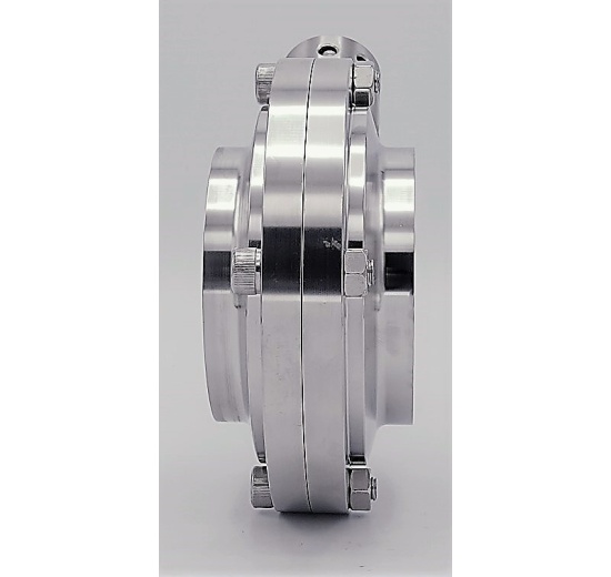 Nerezová klapka přímá, navařovací typ S-S DN80