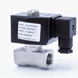 nerezový elektromagnetický ventil 2/2, G1/2"  -  AC 24 V, NC (bez napětí uzavřený)