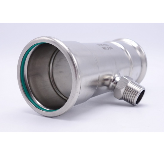 T-kus, lisovací 54 mm, závit vnější 1/2", nerez