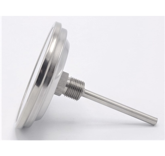 Celonerezový bimetalový teploměr s ponorným dříkem, závitový (1/2”), 0-300 ℃, 100 mm