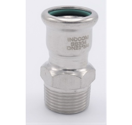 Přechodka lisovací/závit vnější 22 mm_3/4" nerez