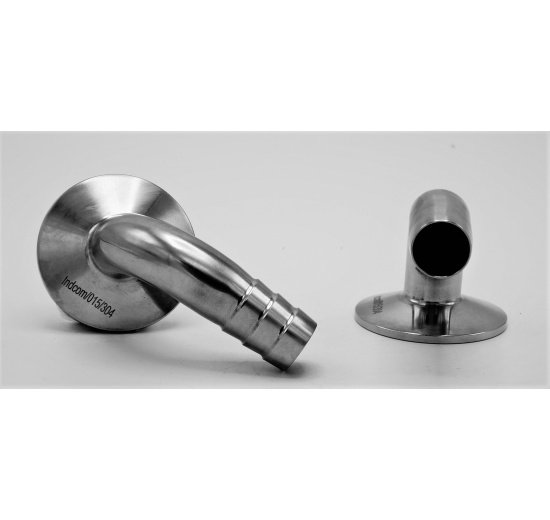 Clamp hadicový adaptér 90° DN15, CLAMP límeček 50.5 mm