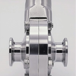 Nerezová klapka přímá, clamp typ C-C DN20 (límeček 34mm)