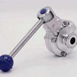 Nerezová motýlová klapka, clamp typ C-C  DN15 (límeček 34mm)