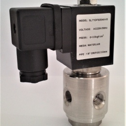 Nerezový elektromagnetický ventil 3/2, G 1/8", AC230V, NC