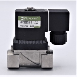 Nerezový elektromagnetický ventil 2/2, G 1/2", AC24V, NC