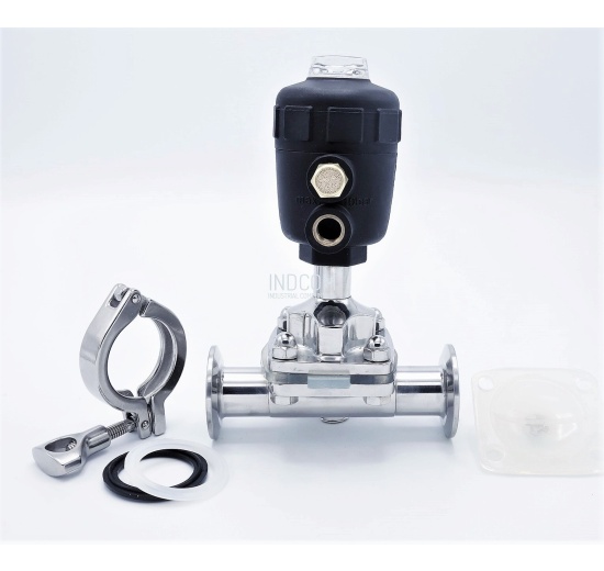 membránový ventil - pneumaticky ovládaný, clamp připojení