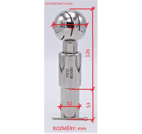 Rotační mycí hlavice, navařovací 32x1.9 mm
