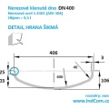 Nerezové klenuté dno| DN400 (406x3 mm), šikmá hrana