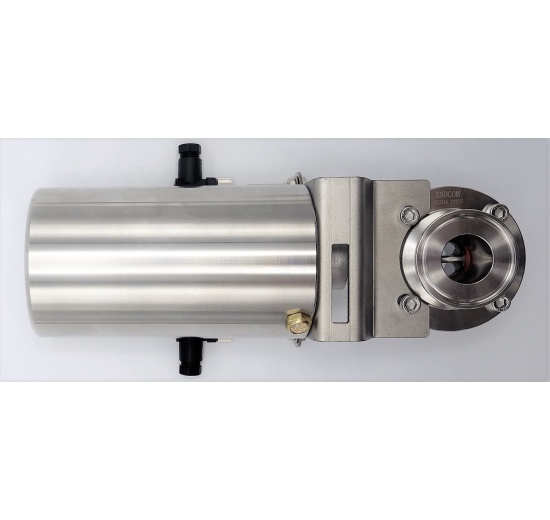 Nerezová klapka přímá, clamp typ C-C, s pneumatickým pohonem DN25