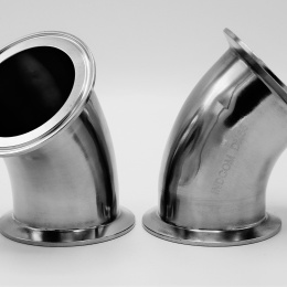 nerezové CLAMP DIN 32676 koleno 45°, bezešvé