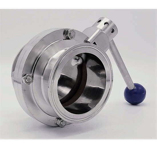 Nerezová klapka přímá, clamp typ C-C DN80 (límeček 106mm)