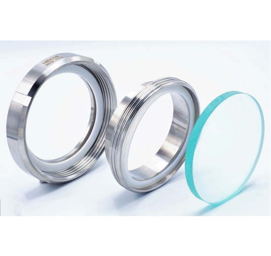 jednotlivé části maticového průhledítka - sklo a těsnění