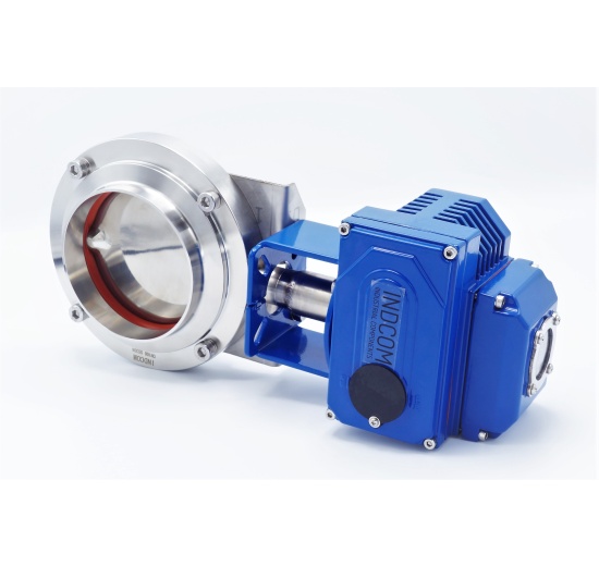 elektrický servomotor s nerezovou přímou klapkou DN100