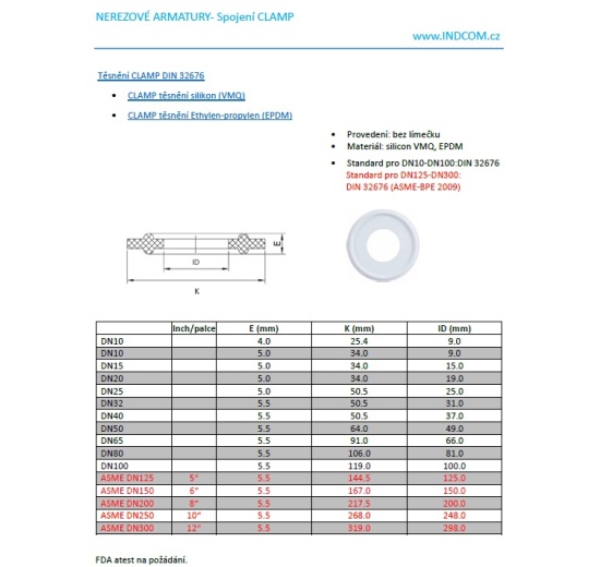 CLAMP těsnění silikon (VMQ)