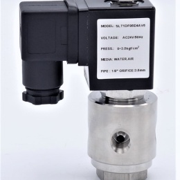 Nerezový elektromagnetický ventil 3/2, G 1/8", AC24V, NC