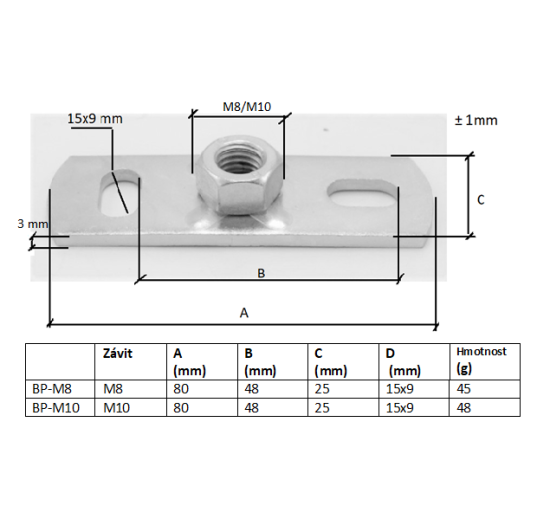 patní deska pozinkovaná