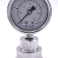 Celonerezový tlakoměr, číselník 63 mm, s oddělovací membránou-CLAMP DIN 32676, límeček 50.5 mm
