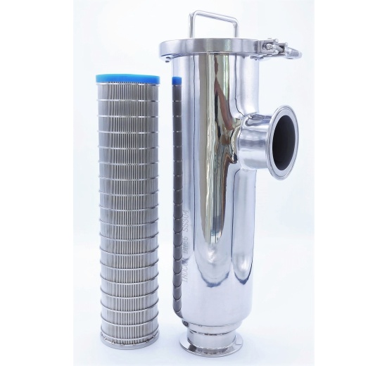 trubkový filtr DN 65 a filtrační štěrbinové síto (průlina 0,1 mm)