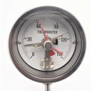 náhled produktu All-stainless steel bimetal thermometer with electrical contacts | SS304, 0-150°C, shaft 6"