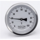 náhled produktu All-stainless steel bimetal thermometer with immersion shaft, threaded | 0-100 ℃ (1/2”) 100 mm