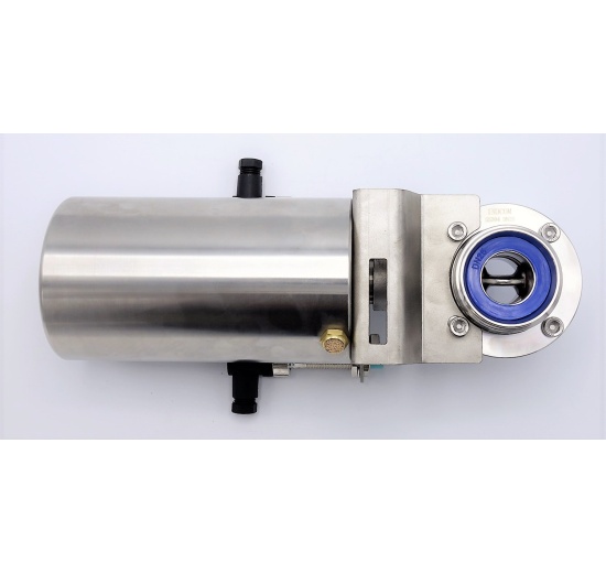 Nerezová klapka přímá DN25, závitová typ G-G, s pneumatickým pohonem