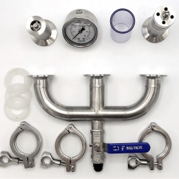 Hradící přístroj  Potrubní armatury a díly regulaci přetlaku během kvašení piva