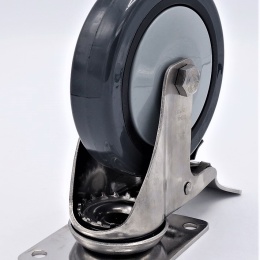 kolečka transportní, s brzdou, průměr 125mm, nerezová