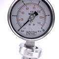 Tlakoměr s oddělovací membránou, potravinářské šroubení DIN 11851, číselník 100 mm,matice DN25, 0-2,5 bar