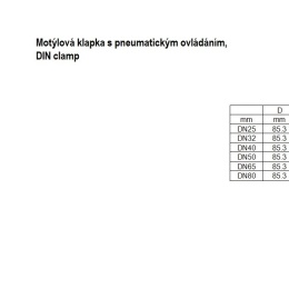 Nerezové klapky přímé, závitové (G-G), pneumaticky ovládané