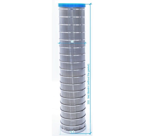 vnitřní filtrační štěrbinové síto - rozměry