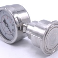 Celonerezový tlakoměr, číselník 63 mm, s oddělovací membránou-CLAMP DIN 32676, límeček 50.5 mm