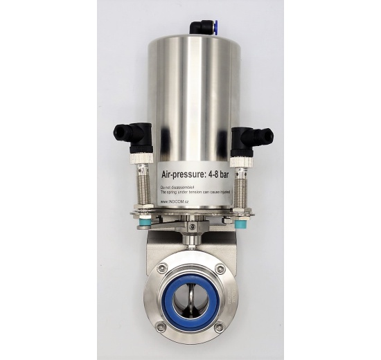 Nerezové klapky přímé, závitové-navařovací (G-S), pneumaticky ovládané
