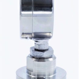 tlakoměr celonerezový s oddělovací membránou, číselník 63 mm, clamp límeček 64 mm, rozsah měření 0-10 barů