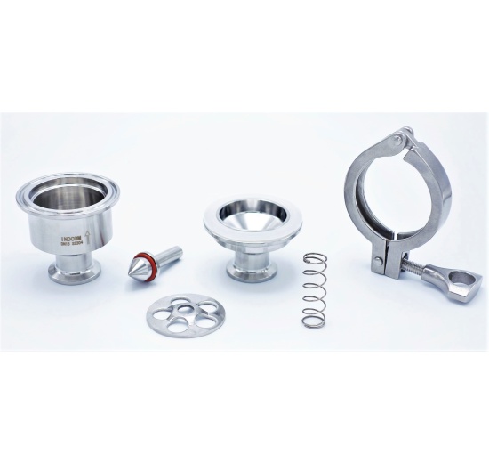 zpětná klapka nerezová, clamp připojení - jednotlivé komponenty