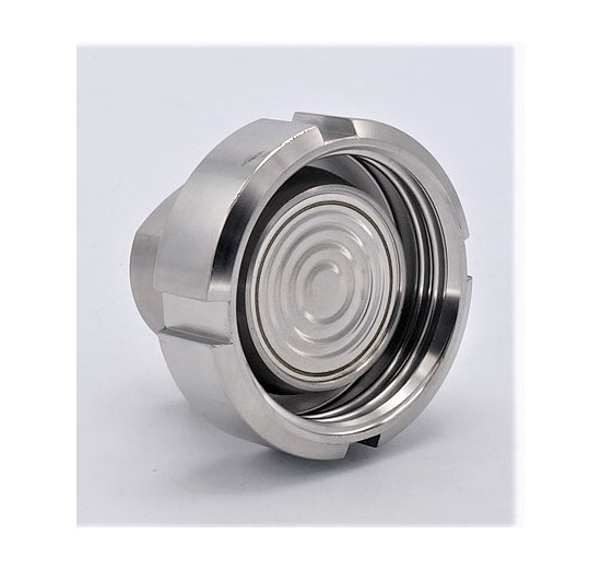 Tlakoměr s oddělovací membránou, potravinářské šroubení DIN 11851, číselník 100 mm, matice DN25