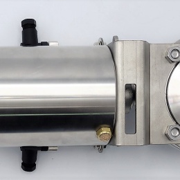 Nerezová klapka přímá, závitová-navařovací typ G-S, s pneumatickým pohonem DN50