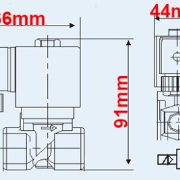 Nerezový elektromagnetický ventil 2/2, G 1/2", AC230V, NC, přímo řízený