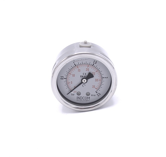 Tlakoměry se zadním (axiélním) připojením, číselník 63 mm