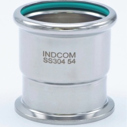 lisovací clamp přechodka z nerezové oceli s vnitřním průměrem 54 mm a clamp límečkem 64 mm