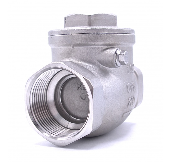 Celonerezová zpětná klapka, závitová, plovoucí (samotížná)