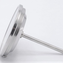 Celonerezový bimetalový teploměr s ponorným dříkem 100 mm, do jímky, 0-100 ℃