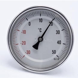 Celonerezový bimetalový teploměr s ponorným dříkem 150 mm, do jímky, -30/50 ℃,