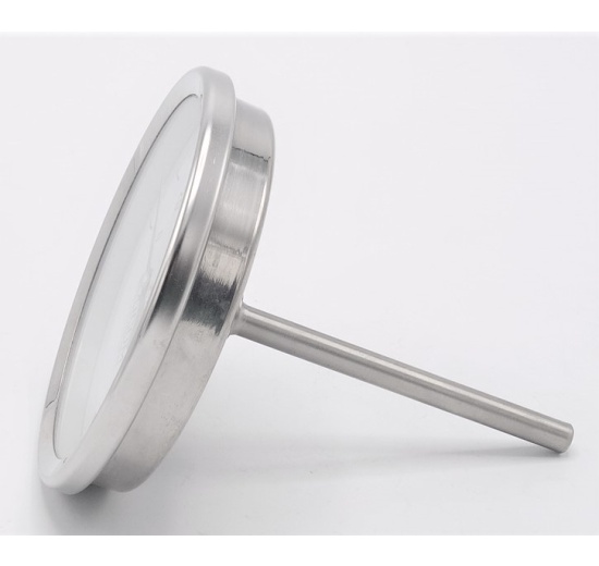 Celonerezový bimetalový teploměr s ponorným dříkem, do jímky 0-200 ℃, 100 mm