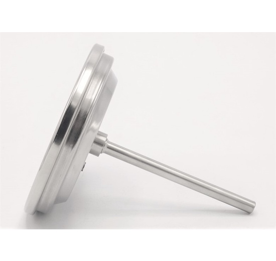 Celonerezový bimetalový teploměr s ponorným dříkem, do jímky 0-300 ℃, 100 mm