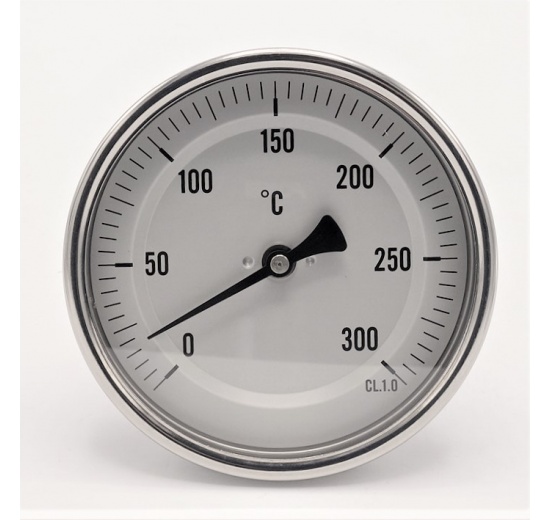 Celonerezový bimetalový teploměr s ponorným dříkem, do jímky